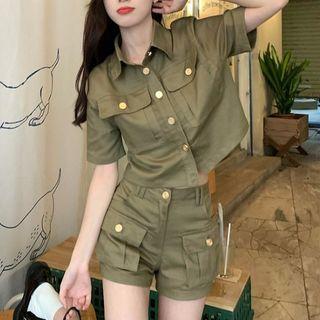 Short-sleeve Denim Shirt / Cargo Shorts