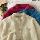 Slim-fit Crew-neck Cardigan