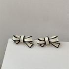Bow Resin Alloy Earring 1 Pair - White - One Size