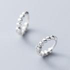 925 Sterling Silver Hoop Earring 1 Pair - S925 Silver - Silver - One Size