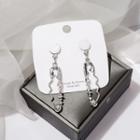 Safety Pin Alloy Dangle Earring E3063-6 - 1 Pair - Silver - One Size