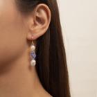 Freshwater Pearl+ Bead Flower Earrings
