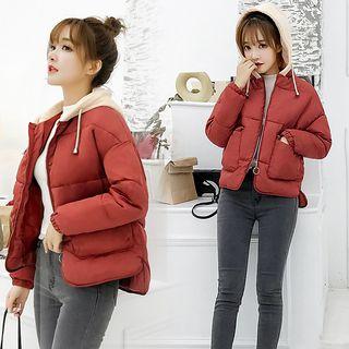 Two Tone Hooded Padded Jacket