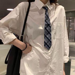 Tie-neck Loose-fit Shirt
