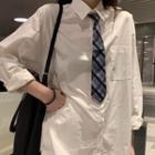Tie-neck Loose-fit Shirt