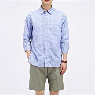 Long-sleeve Button-down Check Shirt
