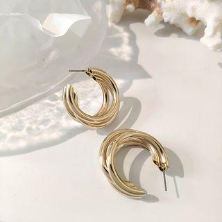 Layered Open Hoop Earring Gold - One Size
