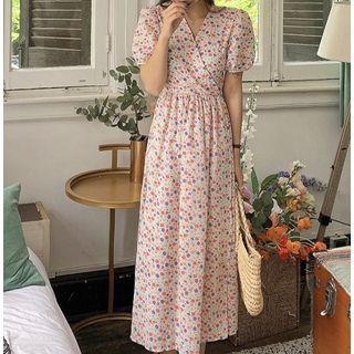 Bell-sleeve Floral Maxi Dress