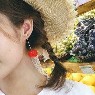 Resin Cherry Drop Earring