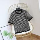 Short-sleeve Striped Knit Top (various Designs)