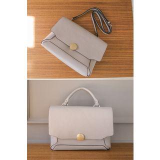 Snap-button Shoulder Bag With Strap