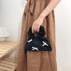 Bow Shirred Tote Bag Black - One Size