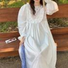 Ruffle Trim Maxi A-line Dress
