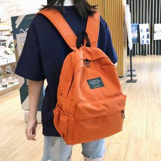 Label Appliqued Nylon Backpack