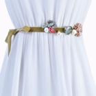 Faux Pearl Flower Velvet Belt