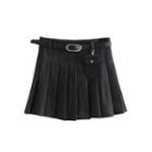 Set: Pleated Mini Skirt + Belt + Pouch
