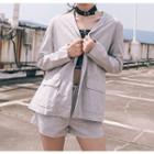 Set: Plain Linen Blazer + Shorts