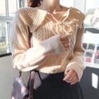 Tie-neck Cable-knit Sweater