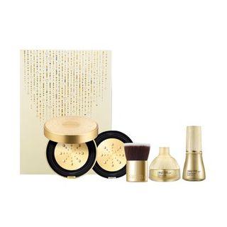 Su:m37 - Losecsumma Gold Metal Foundation Set: Foundation Spf50+ Pa+++ 15g With Refill (2 Colors) + Gold Brush 1pc + Losecsumma Elixir Serum 7ml + Cream 7ml #01 Light Beige