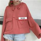 Long-sleeve Letter Pocketed Top