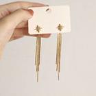 Rhinestone Star Fringe Drop Earring 1 Pair - Gold - One Size