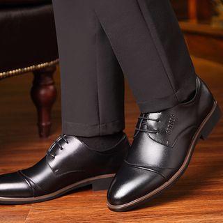 Faux Leather Lace Up Derby Shoes