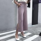Side Slit Wide-leg Pants