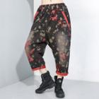 Printed Harem Pants Red - One Size