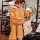 Fleece-lined Mini A-line Hoodie Dress