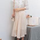 A-line Crinkle Midi Skirt Almond - One Size