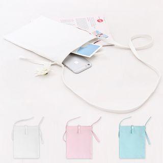 Canvas Snap Button Crossbody Bag
