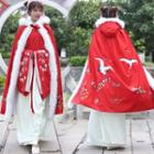 Hooded Hanfu Cape Red - One Size