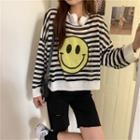 Long-sleeve Striped Top Stripes - Black & White - One Size