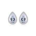 Sterling Silver Fashion And Elegant Water Drop-shaped Stud Earrings With Cubic Zirconia Silver - One Size