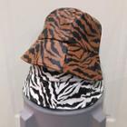 Zebra Print Faux Leather Bucket Hat