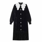 Puff-sleeve Ruffle-trim Dress