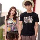 Couple Matching Print Short-sleeve T-shirt / Tank Top