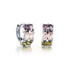 Fashion Simple Geometric Color Cubic Zirconia Stud Earrings Silver - One Size