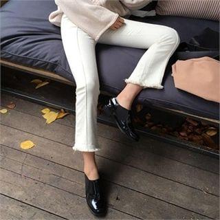 Brushed-fleece Lined Boot-cut Pants