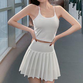Sports Set: Camisole Top + Pleated Skirt