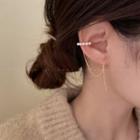 Faux Pearl Ear Cuff 1 Pair - White Faux Pearl - Gold - One Size