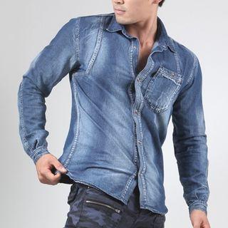Patch-pocket Denim Shirt