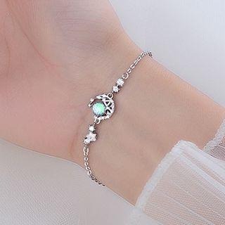 Moon & Star Moonstone Sterling Silver Bracelet