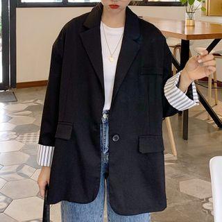 Long-sleeve Single Breast Plain Blazer
