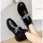 Chain Detail Platform Block Heel Ankle Boots