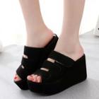 Self Fasten Platform Wedge Sandals