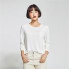 Roundneck Cropped Long-sleeve T-shirt