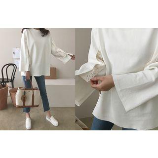 Lace-trim Cotton Pullover