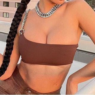 Chained One-shoulder Cropped Camisole Top