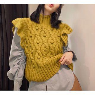Mock-neck Knit Sweater Vest